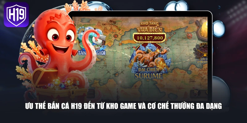 Ưu thế bắn cá H19 đến từ kho game và cơ chế thưởng đa dạng